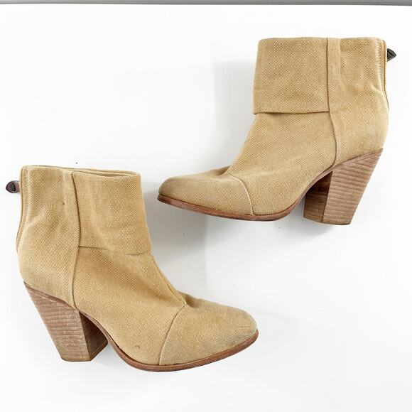 Rag & Bone Classic Newbury Ankle Booties Iron Tan 9 - Picture 4 of 12
